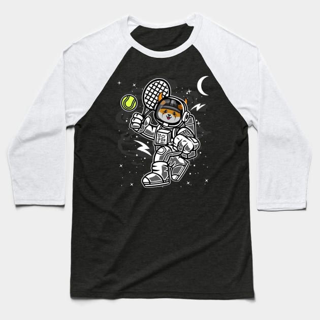 Astronaut Tennis Floki Inu Coin To The Moon Floki Army Crypto Token Cryptocurrency Blockchain Wallet Birthday Gift For Men Women Kids Baseball T-Shirt by Thingking About